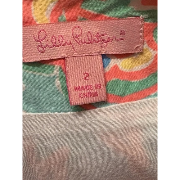 Lilly Pulitzer Spence Skort Pink Green Paisley Mini Skirt Make a Splash Size 2 - Picture 5 of 6